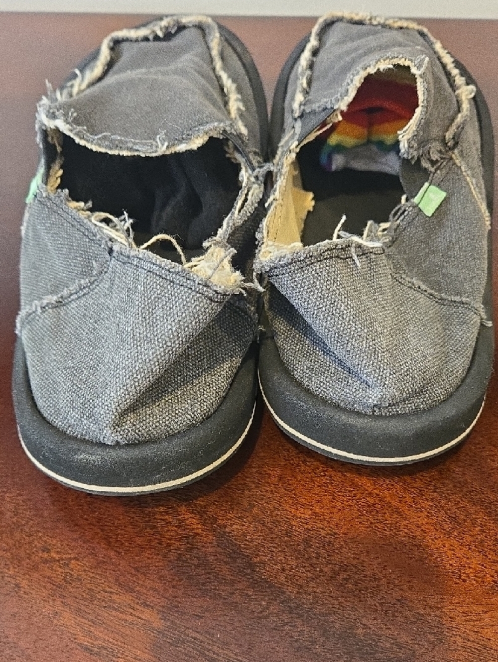Sanuk Gray Canvas Slip-On Shoes - Picture 5 of 7